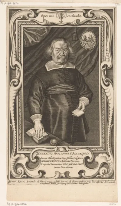 Portret van Gernand Philipp von Schwalbach op 66-jarige leeftijd