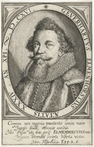 Portret van Geverhart Elmenhorst in ovaal