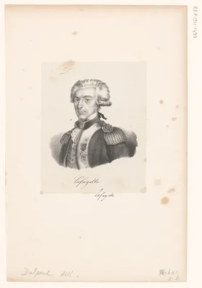 Portret van Gilbert du Motier de La Fayette