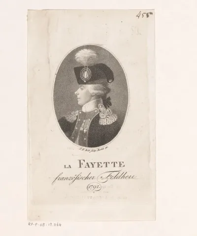 Portret van Gilbert du Motier, markies de la Fayette