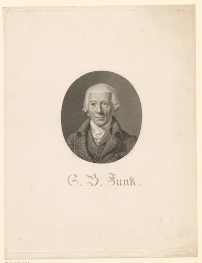Portret van Gottfried Benedikt Funk