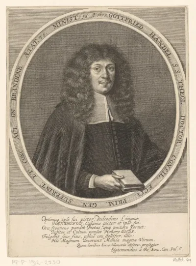 Portret van Gottfried Händel op 35-jarige leeftijd