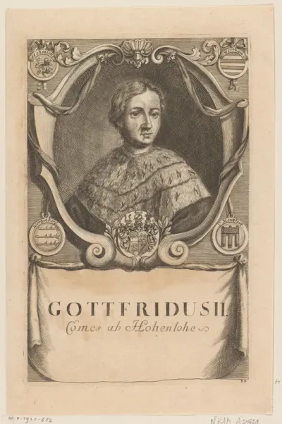 Portret van Gottfried II von Hohenlohe, bisschop van Würzburg