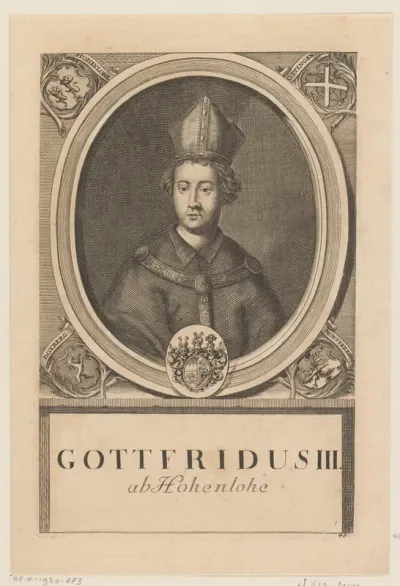 Portret van Gottfried III von Hohenlohe, bisschop van Würzburg