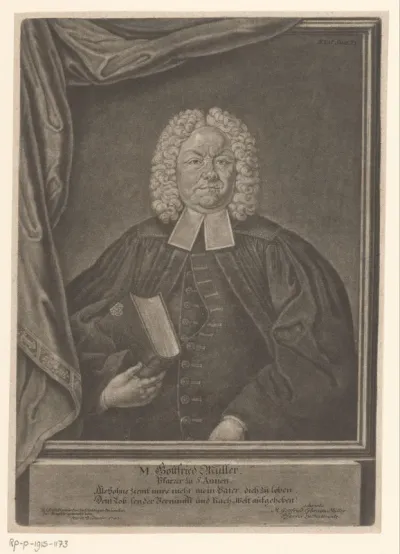 Portret van Gottfried Müllerr op 71-jarige leeftijd
