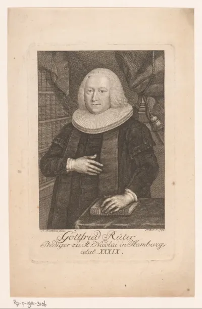 Portret van Gottfried Rüter op 39-jarige leeftijd