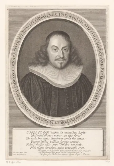 Portret van Gottlieb Spitzel op 51-jarige leeftijd