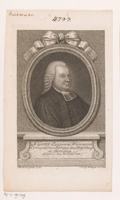 Portret van Gottlob Benjamin Weinmann