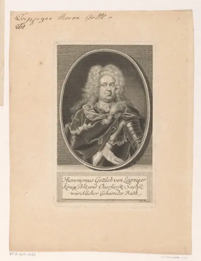 Portret van Gottlob Hieronymus von Leipziger