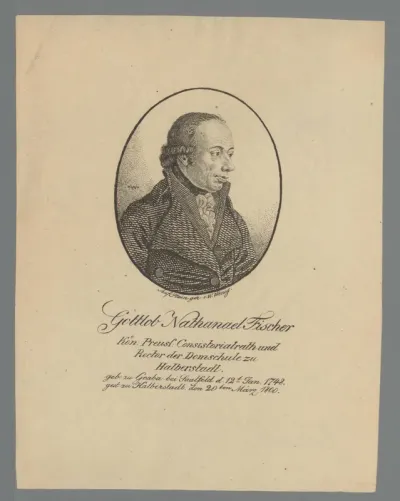 Portret van Gottlob Nathanael Fischer