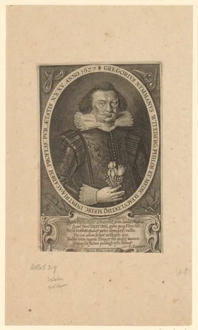 Portret van Gregor Nymann op 35-jarige leeftijd