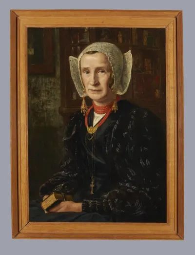 Portret van Grietje Calis-Zwanikken uit Laren, 1905