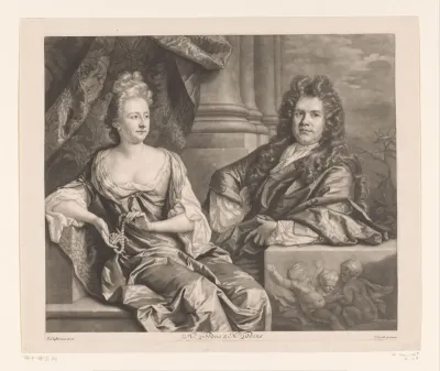 Portret van Grinling en Elizabeth Gibbons