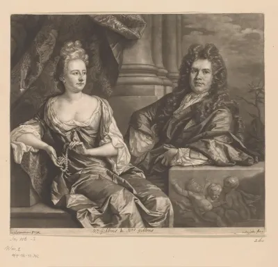 Portret van Grinling en Elizabeth Gibbons