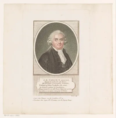 Portret van Guy-Jean-Baptiste Target in een ovaal