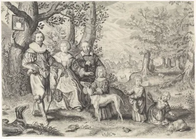Portret van Guy Michel Lejay en zijn familie