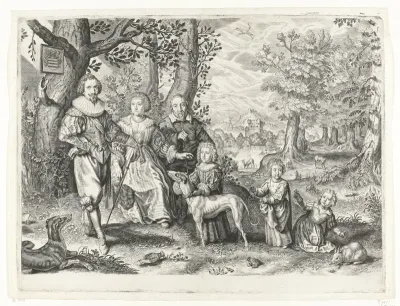 Portret van Guy Michel Lejay en zijn familie