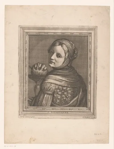 Portret van H. Pudentiana met spons