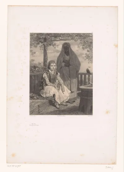 Portret van Halil-Bey in Albanees kostuum