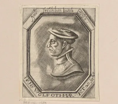 Portret van Hans Wolf Othmar op 20-jarige leeftijd