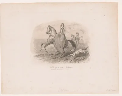 Portret van Helene van Mecklenburg-Schwerin te paard
