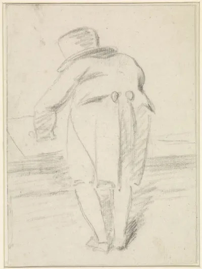 Portret van Hendrik de Flines op de rug gezien