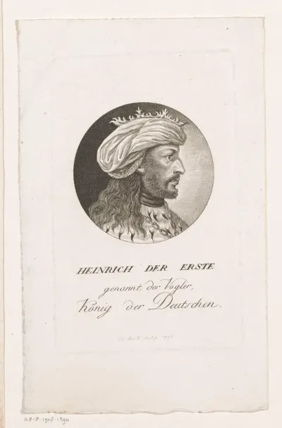 Portret van Hendrik I de Vogelaar, Duits koning