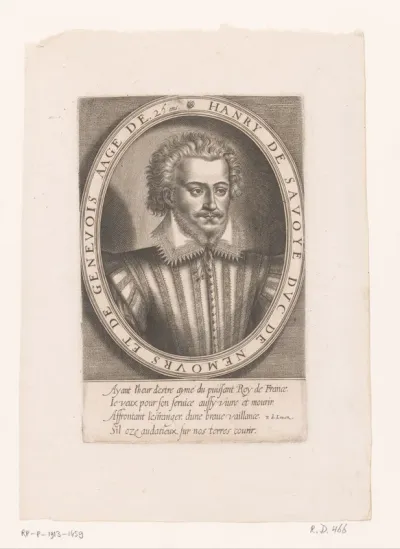 Portret van Hendrik I van Savoye, hertog van Nemours