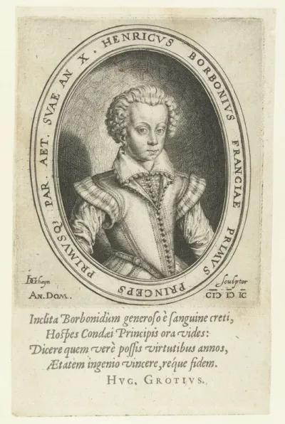 Portret van Hendrik II van Bourbon, prins van Condé, op 10-jarige leeftijd