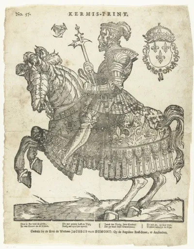 Portret van Hendrik II van Frankrijk te paard