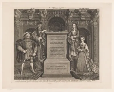 Portret van Hendrik VII, Elizabeth van York, Hendrik VIII en Jane Seymour