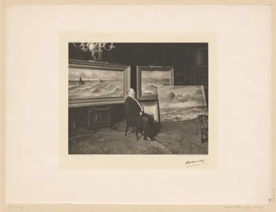 Portret van Hendrik Willem Mesdag in zijn atelier