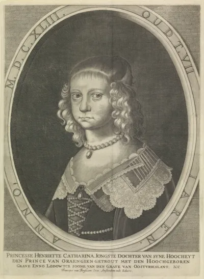 Portret van Henriëtte Catharina, prinses van Oranje, op 7-jarige leeftijd