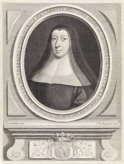 Portret van Henriëtte van Lotharingen, prinses van Pfalzburg, als non