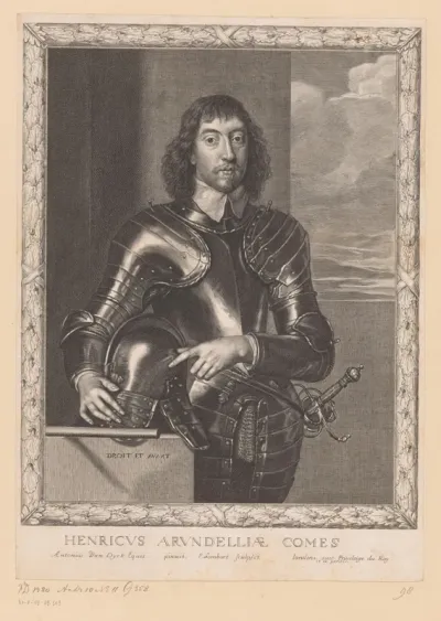 Portret van Henry Frederick Howard, tweede graaf van Norfolk en derde graaf van Arundel en Surrey in een ornamentele lijst