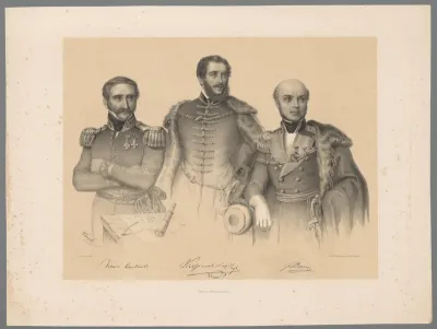 Portret van Henryk Dembiński, Lajos Kossuth en Józef Bem