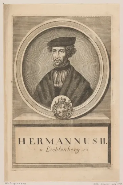 Portret van Hermann II von Lichtenberg, bisschop van Würzburg
