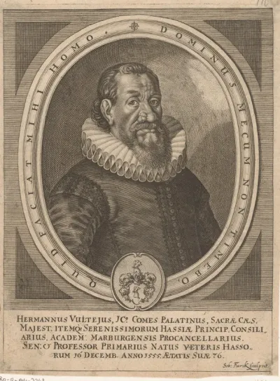 Portret van Hermann Vultejus op 76-jarige leeftijd