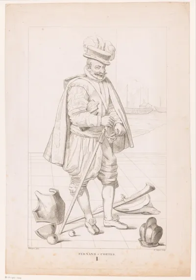 Portret van Hernán Cortés