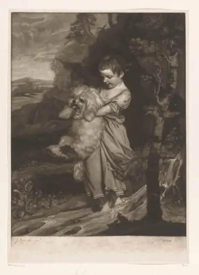 Portret van Hester Frances Bellingham met haar hond