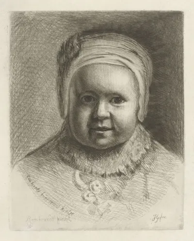 Portret van het kind van de buurvrouw van Rembrandt