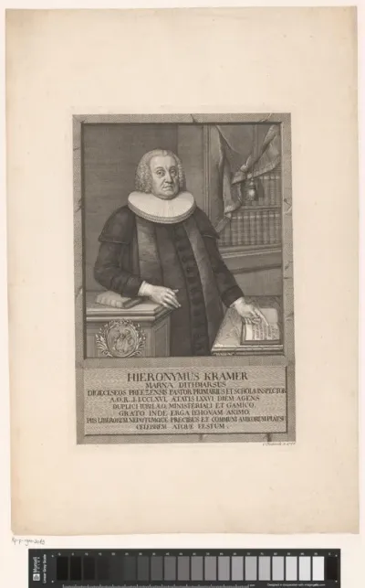 Portret van Hieronymus Kramer 76-jarige leeftijd