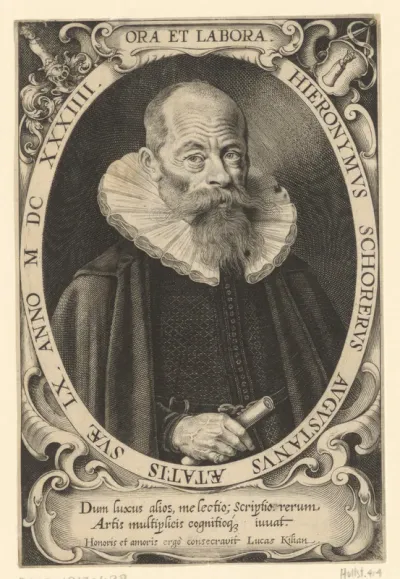 Portret van Hieronymus Schorer op 60-jarige leeftijd