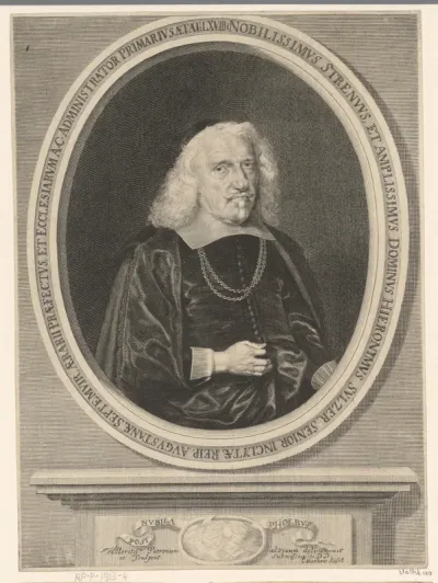 Portret van Hieronymus Sulzer op 68-jarige leeftijd