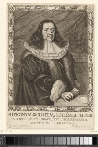 Portret van Hieronymus Wilhelm Schlüsselfelder von Kirchensittenbach
