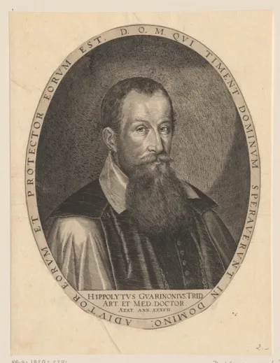 Portret van Hippolytus Guarinonius op 37-jarige leeftijd