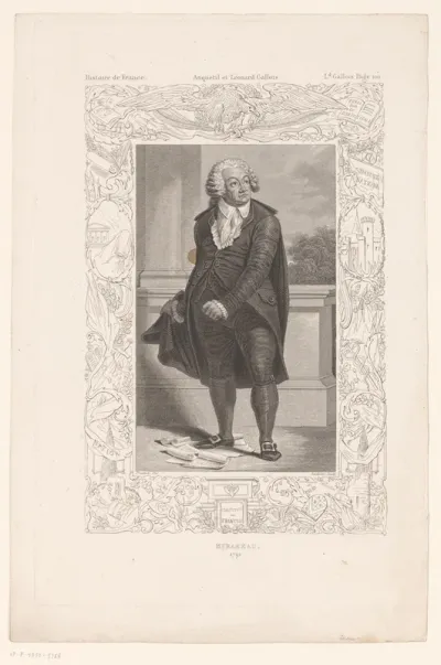 Portret van Honoré Gabriel de Riqueti in een versierde lijst