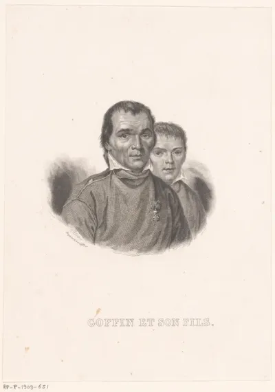 Portret van Hubert Goffin met zijn zoon