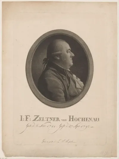 Portret van I.F. Zeltner von Hochenau