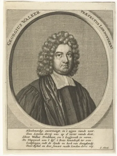 Portret van Ierse Anglicaanse geestelijke George Walker